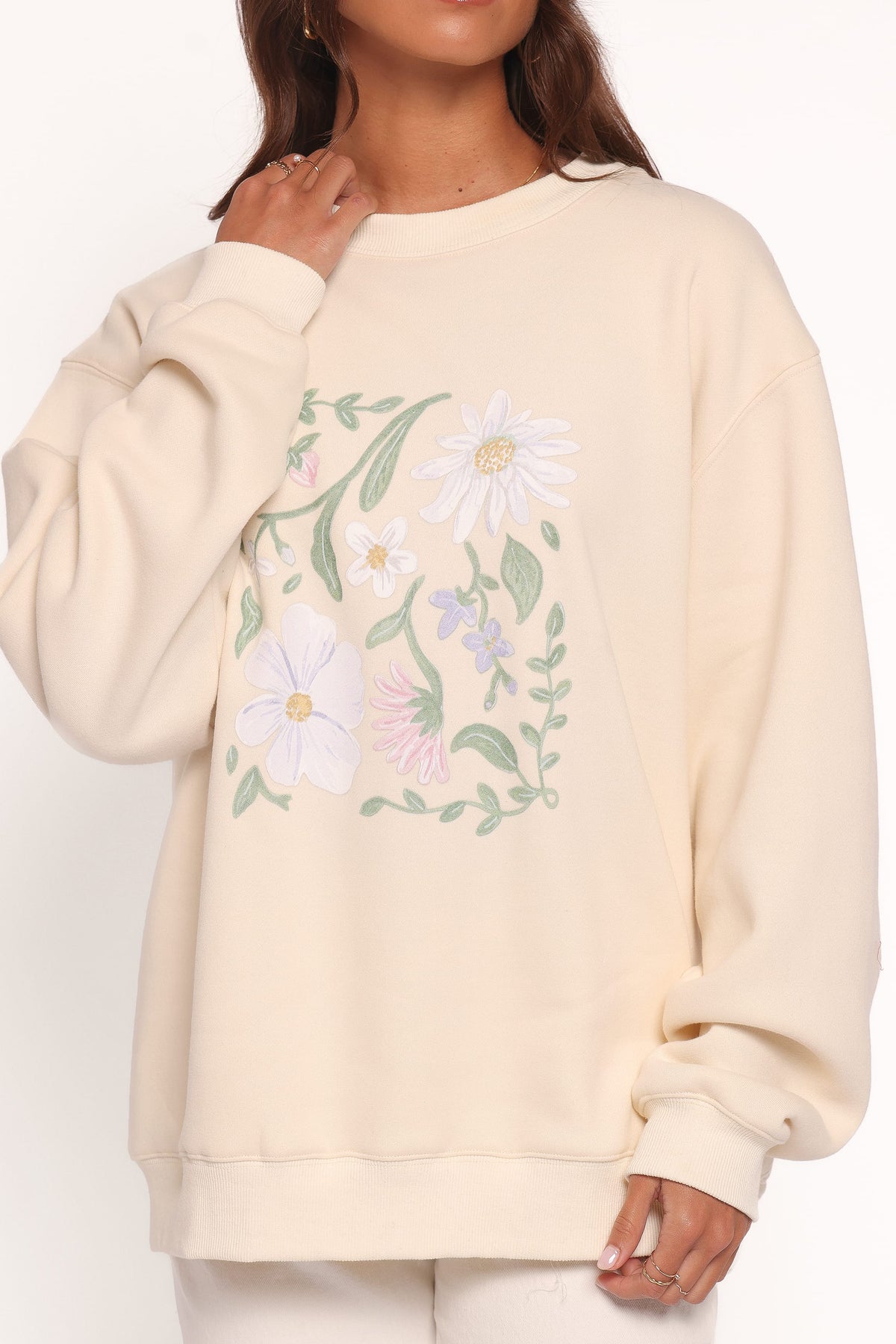Flower Garden Graphic Sweatshirt in Cream – view 2 of 6