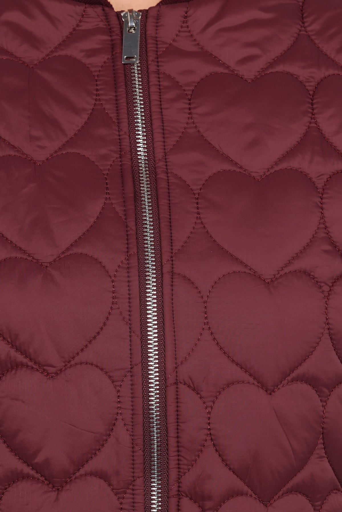 Genevieve Quilted Bomber in Cherry – view 6 of 6