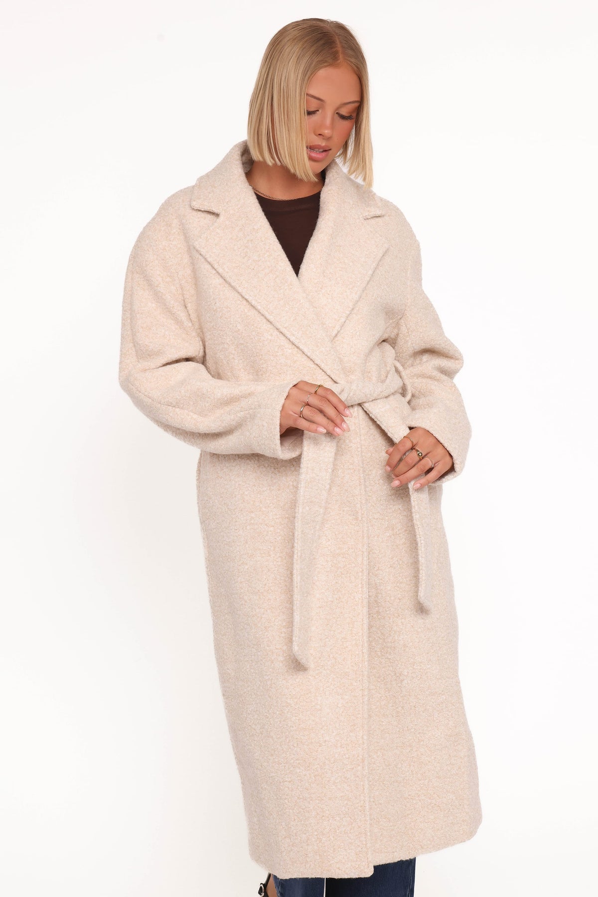 Goodie Shearling Coat in Cream – view 1 of 7