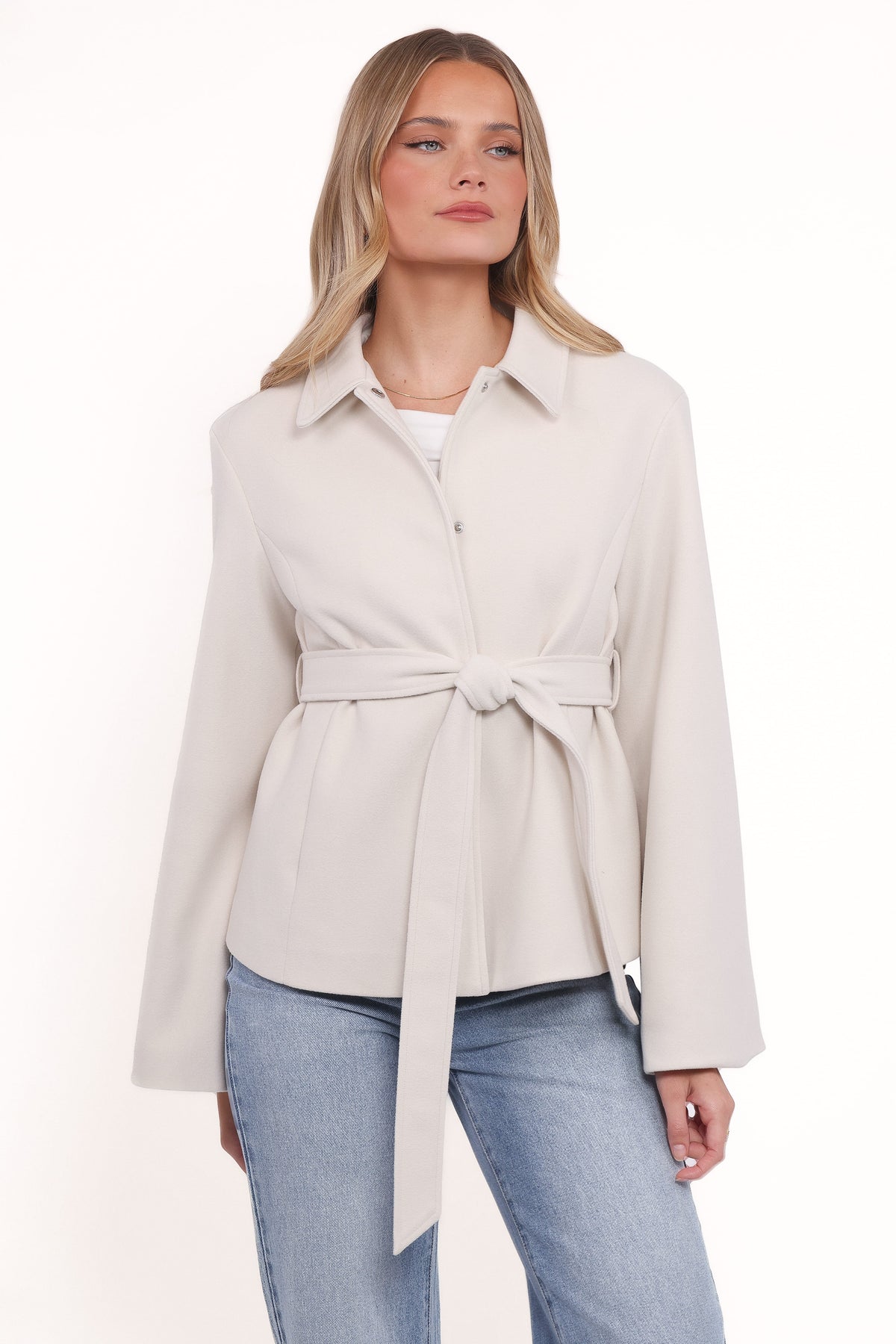 Halston Coat in Cream – view 1 of 7
