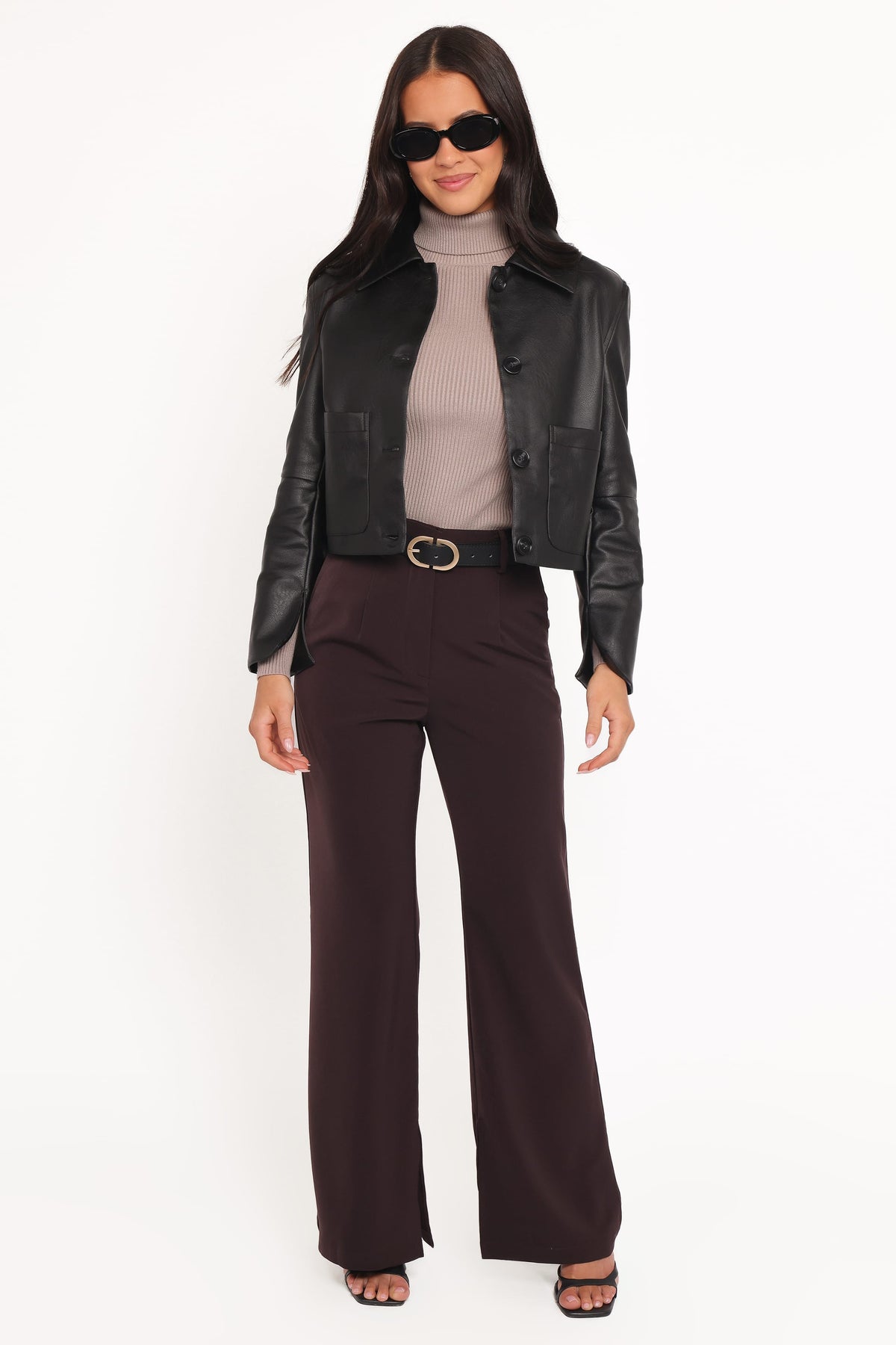 Hope Crop Faux Leather Jacket in Black – view 5 of 7