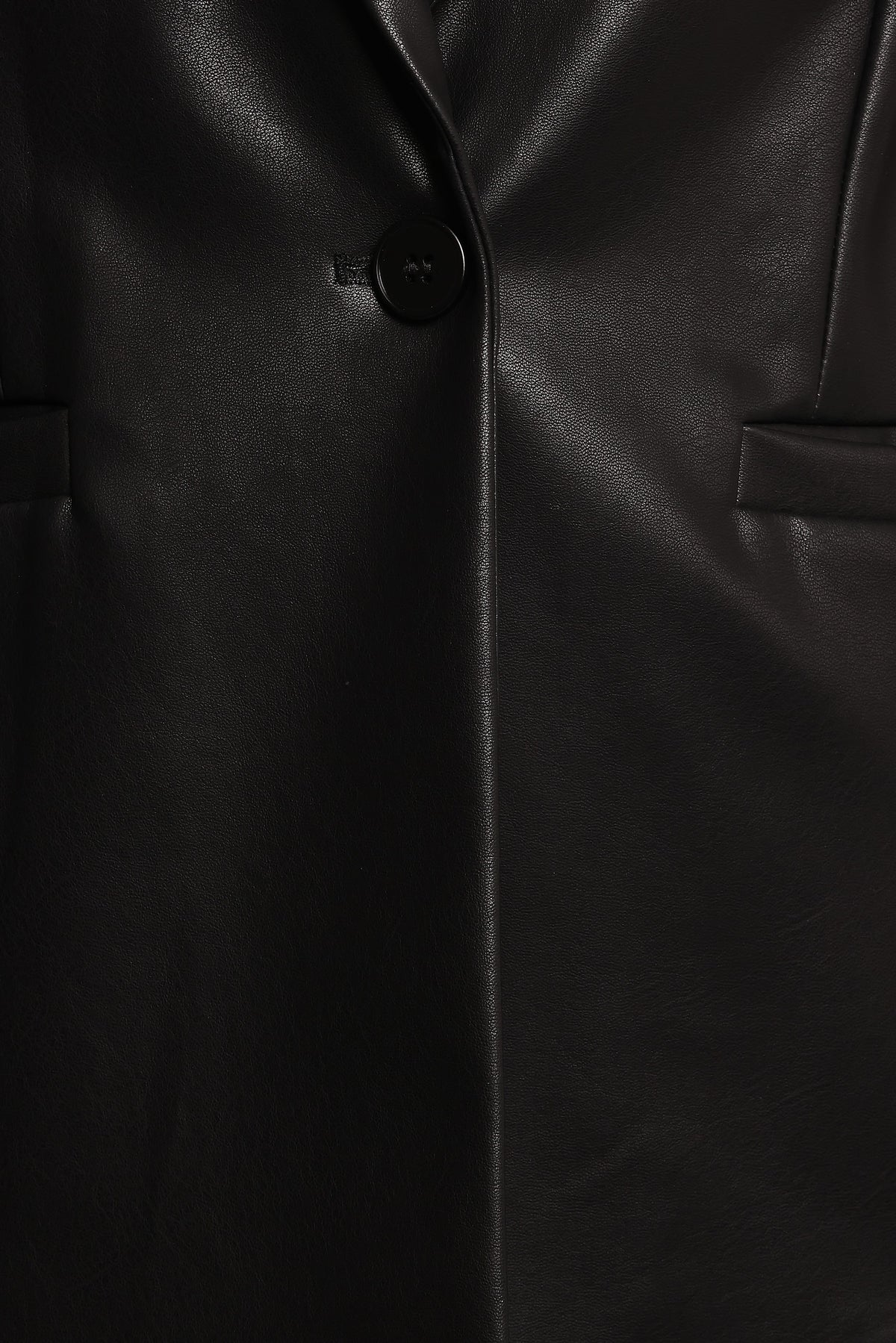 Jamie Faux Leather Blazer in Black – view 8 of 9