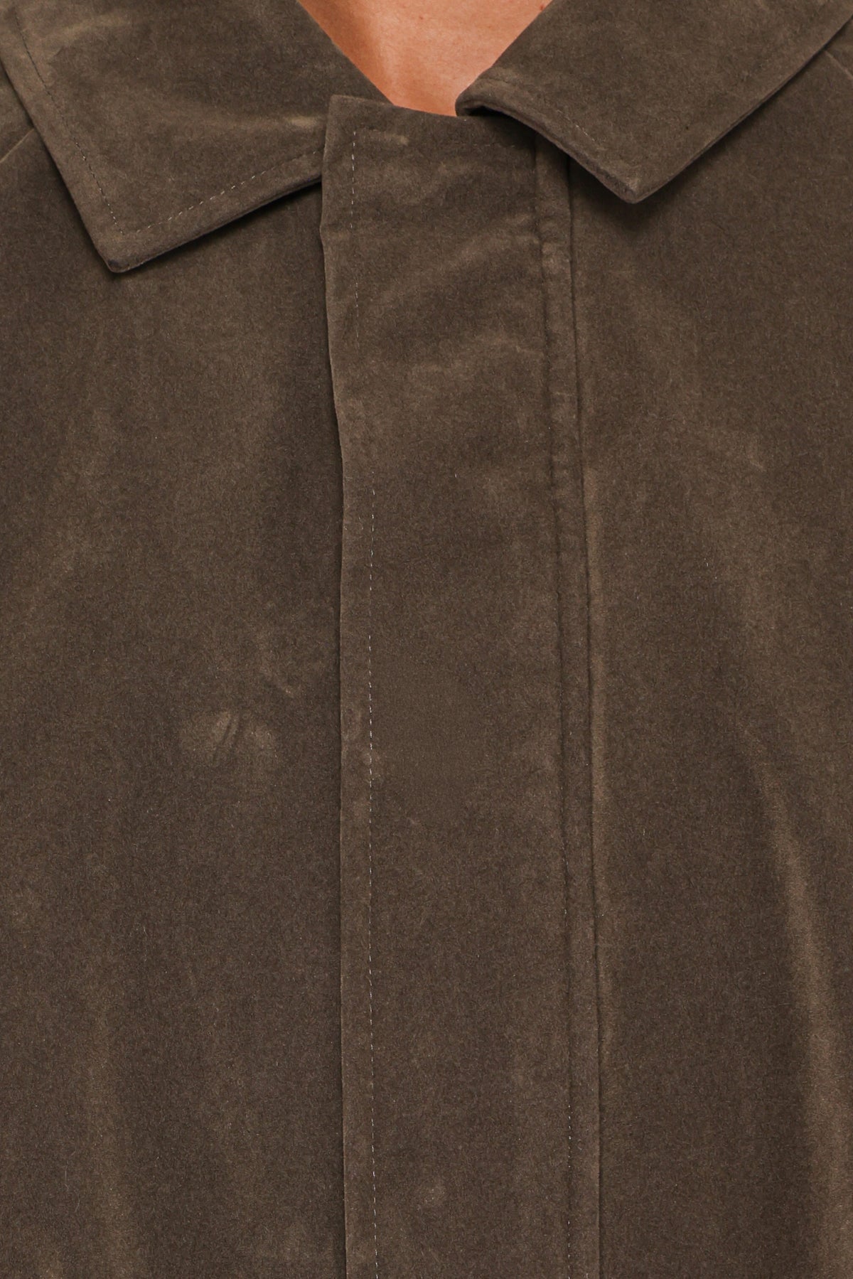 Jensen Faux Suede Bomber Jacket in Olive – view 8 of 9