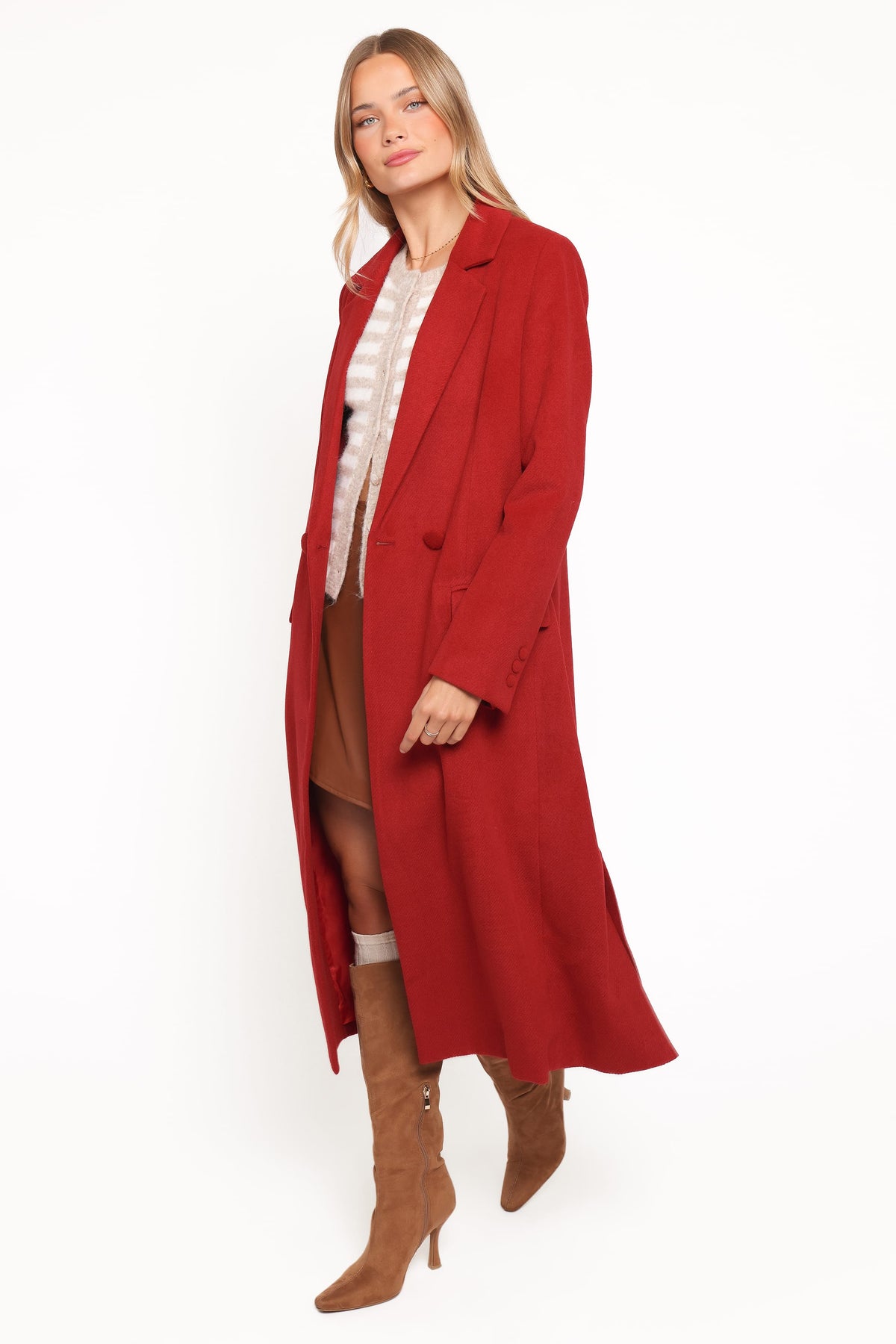 Jett Long Blazer Coat in Red – view 4 of 8