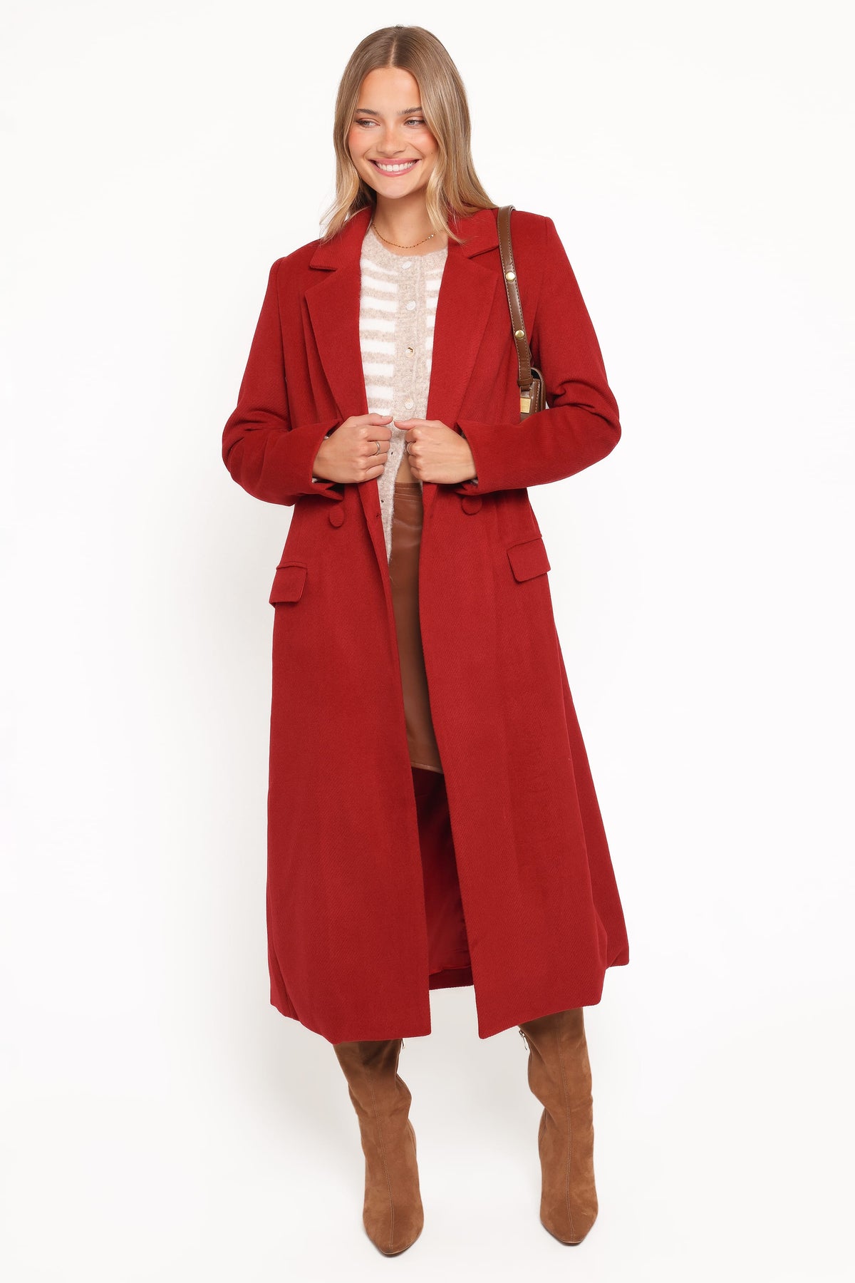 Jett Long Blazer Coat in Red – view 1 of 8