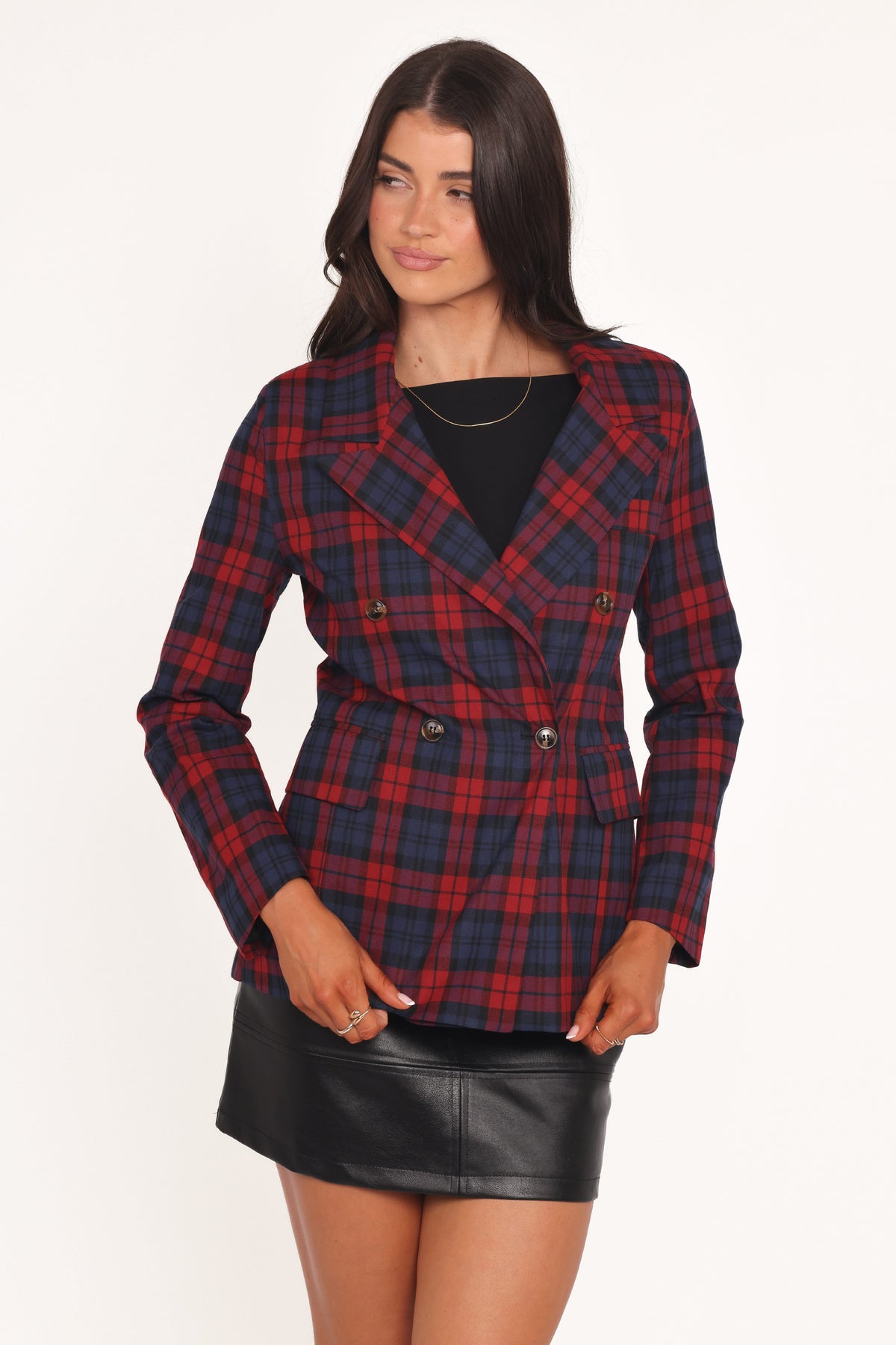 Juliette Blazer in Red Plaid – view 1 of 7