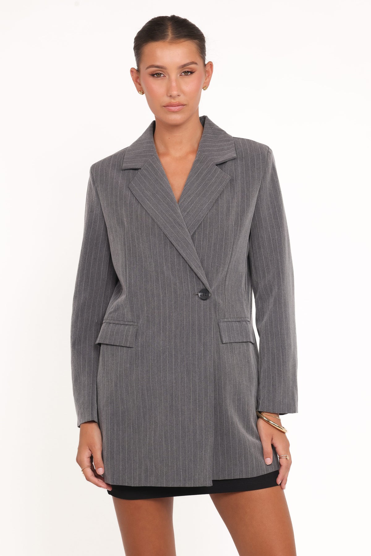 Kerryn Blazer in Grey Pinstripe – view 2 of 6
