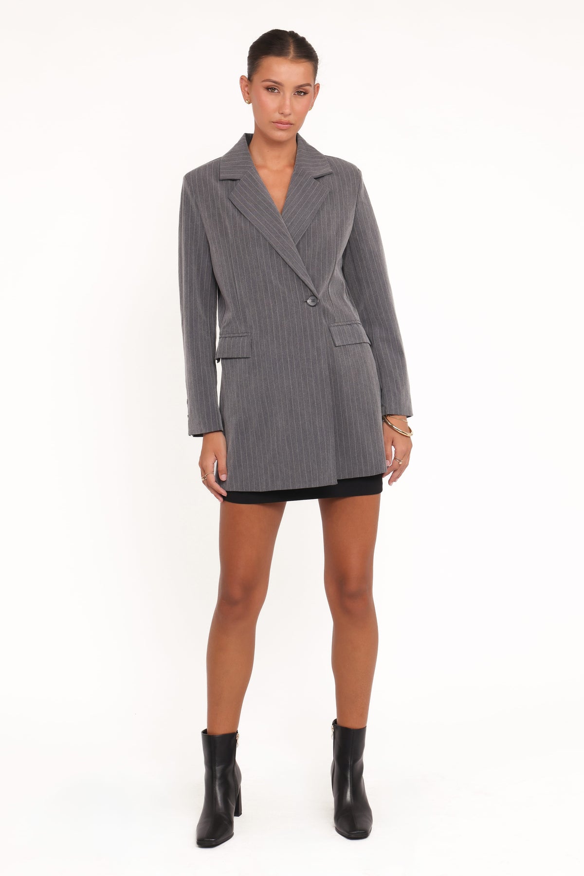 Kerryn Blazer in Grey Pinstripe – view 1 of 6