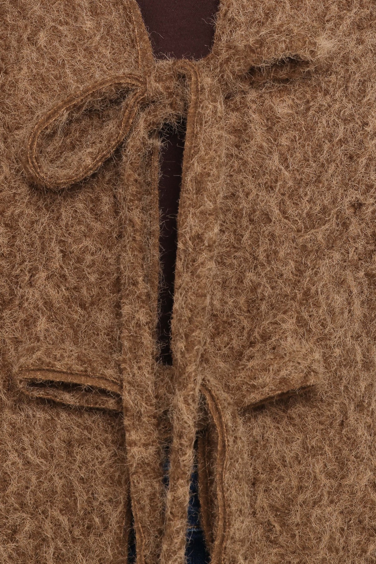 Kimmy Bow Oversized Cardigan in Moss – view 9 of 10