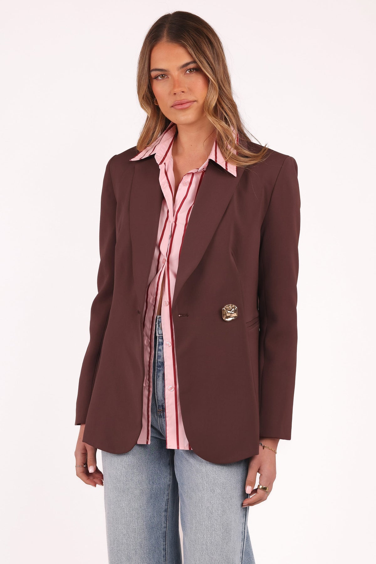 Leo Blazer in Chocolate Brown – view 3 of 8