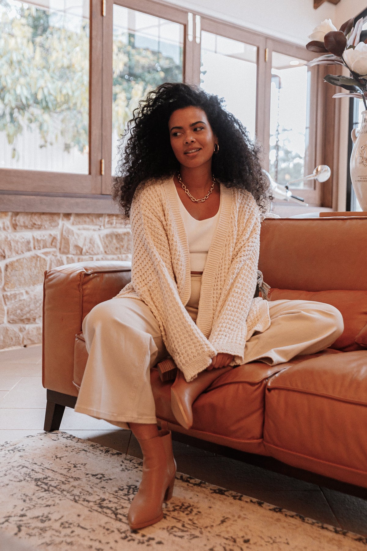 Leyonie Cardigan in Cream – view 5 of 10