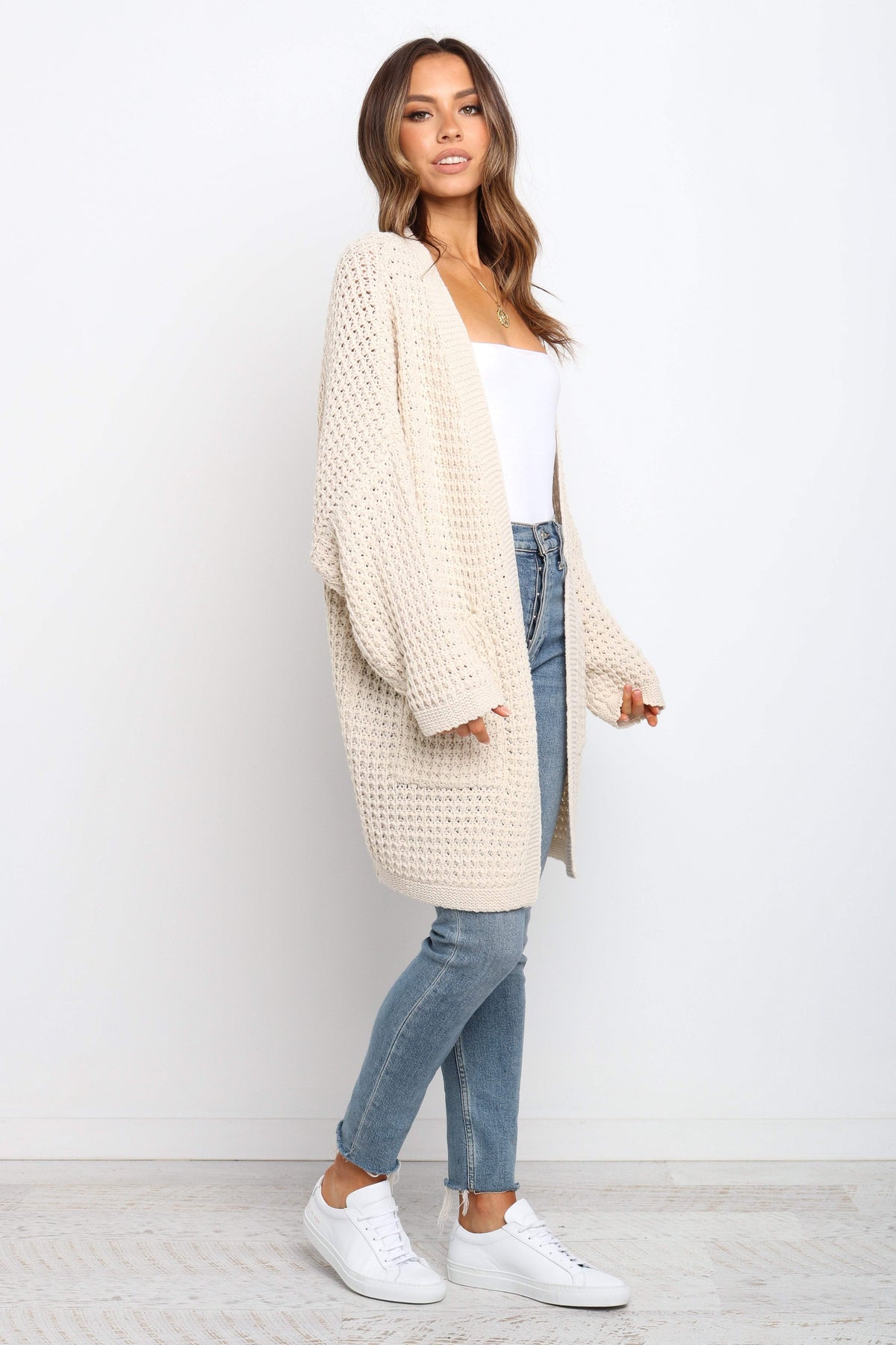 Leyonie Cardigan in Cream – view 4 of 10