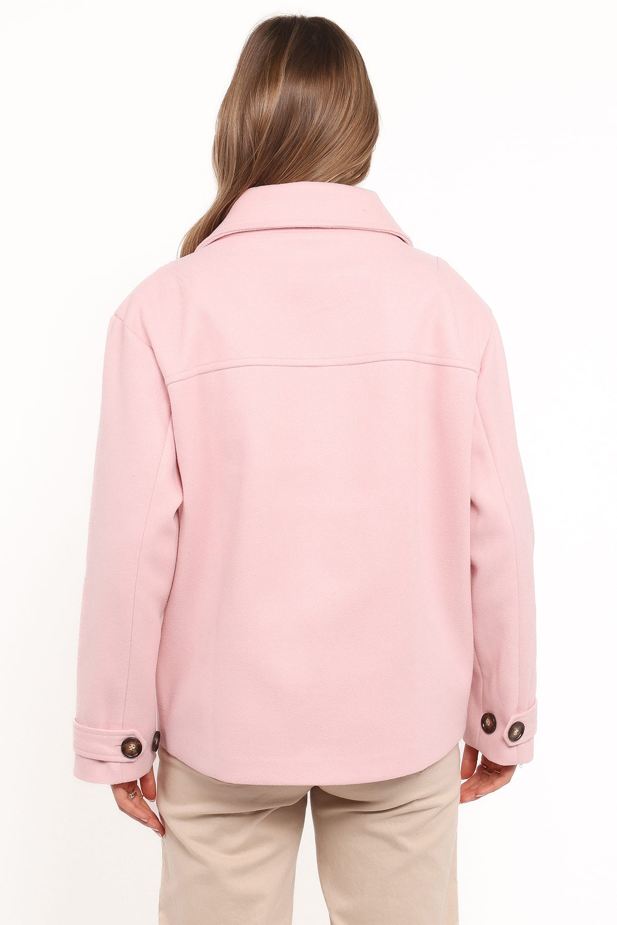 Lindy Cropped Coat in Baby Pink – view 4 of 6