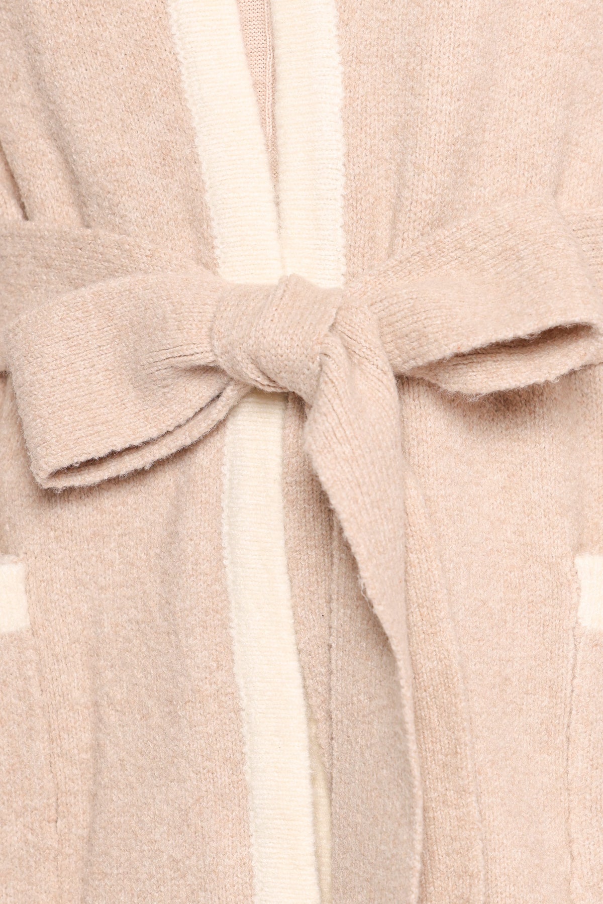 Maloney Tie Front Coatigan in Beige – view 6 of 6