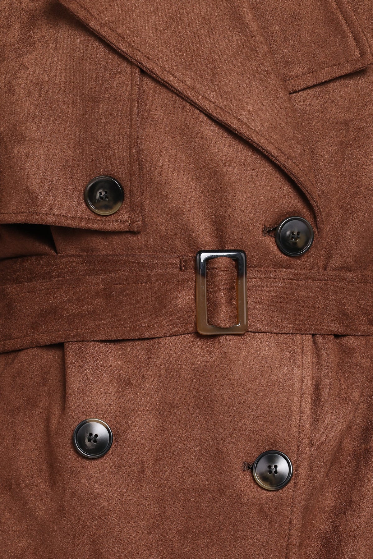Micha Faux Suede Trench Coat in Brown – view 7 of 7