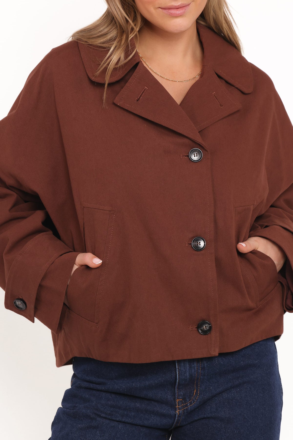 Notion Cropped Trench in Espresso – view 2 of 6