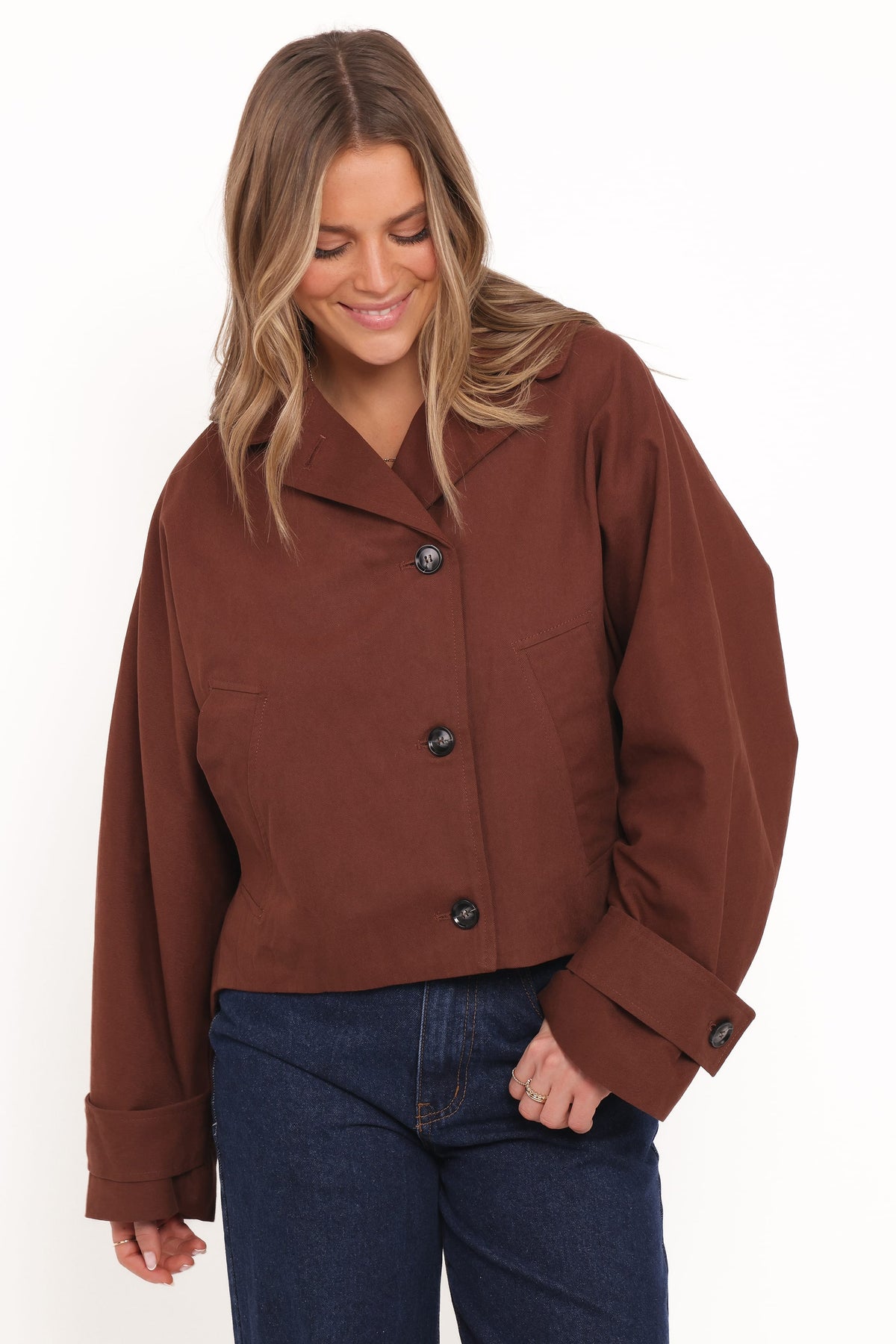 Notion Cropped Trench in Espresso – view 1 of 6