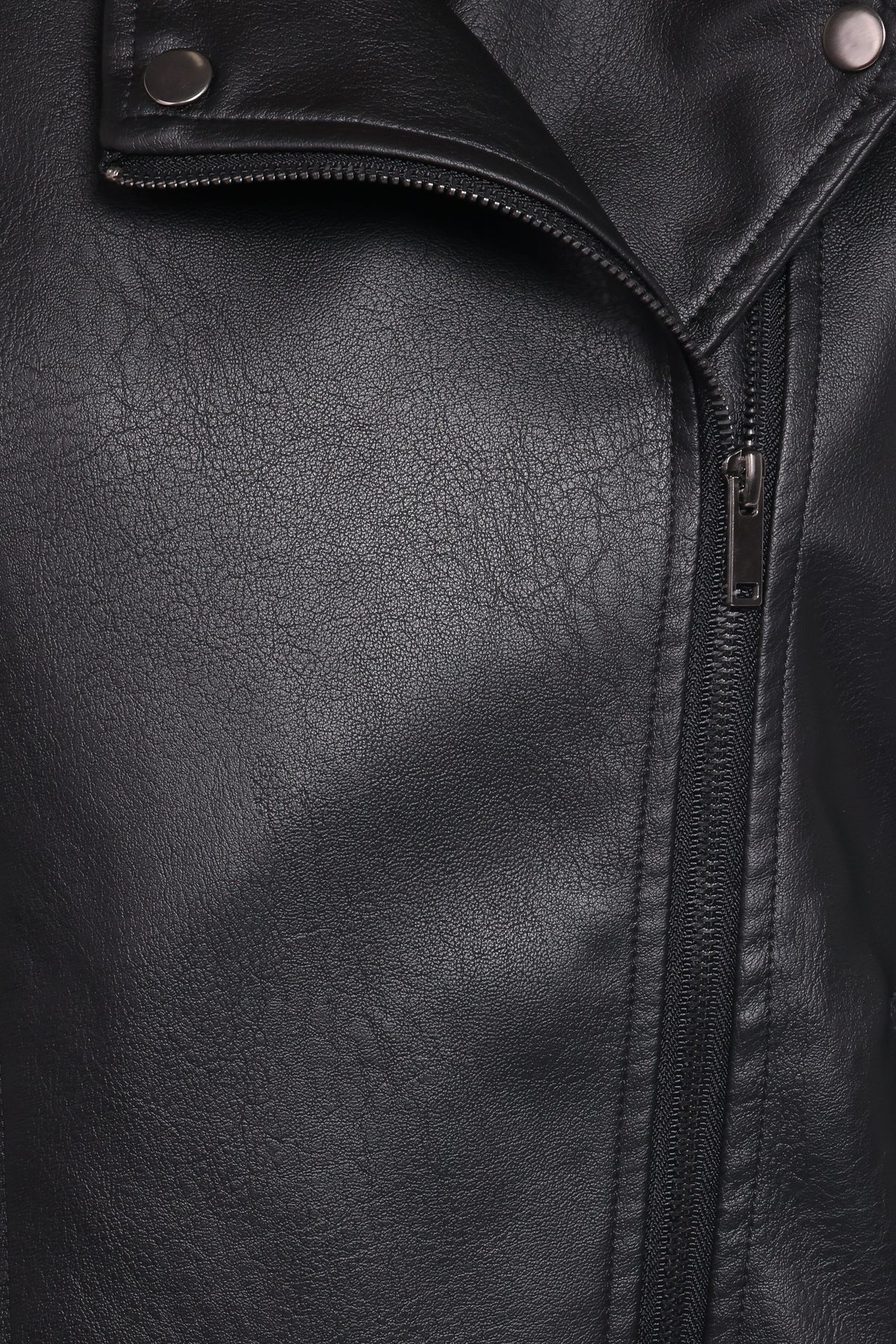 Parsons Oversized Faux Leather Moto Jacket in Black – view 8 of 8