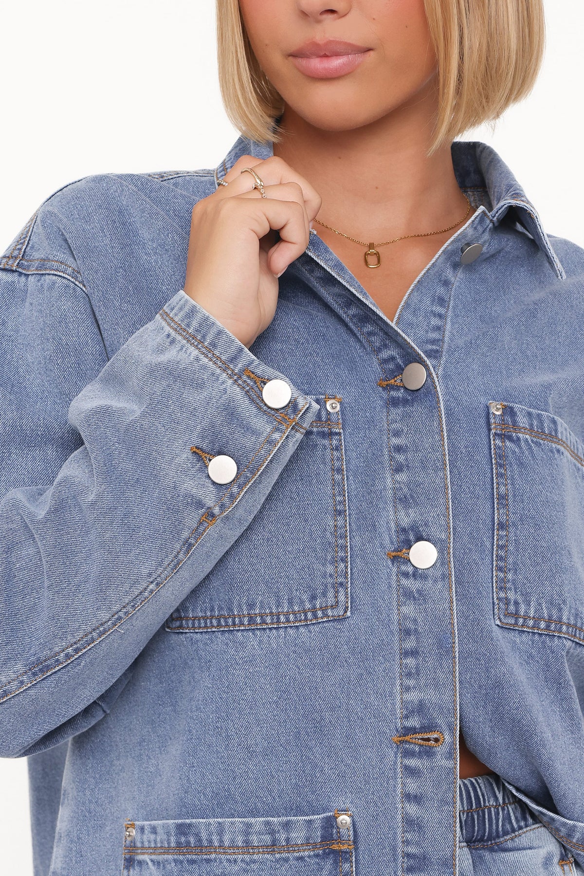 Remy Denim Utility Jacket in Medium Wash – view 3 of 9