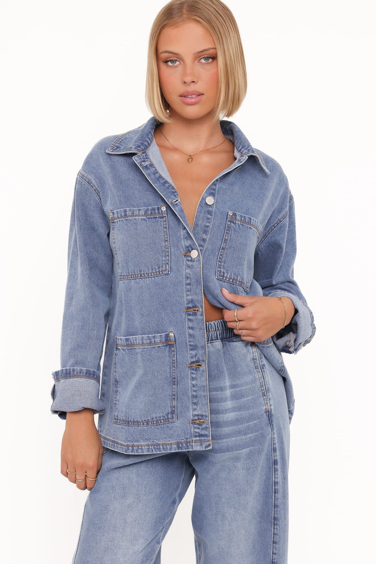 Remy Denim Utility Jacket in Medium Wash – view 2 of 9