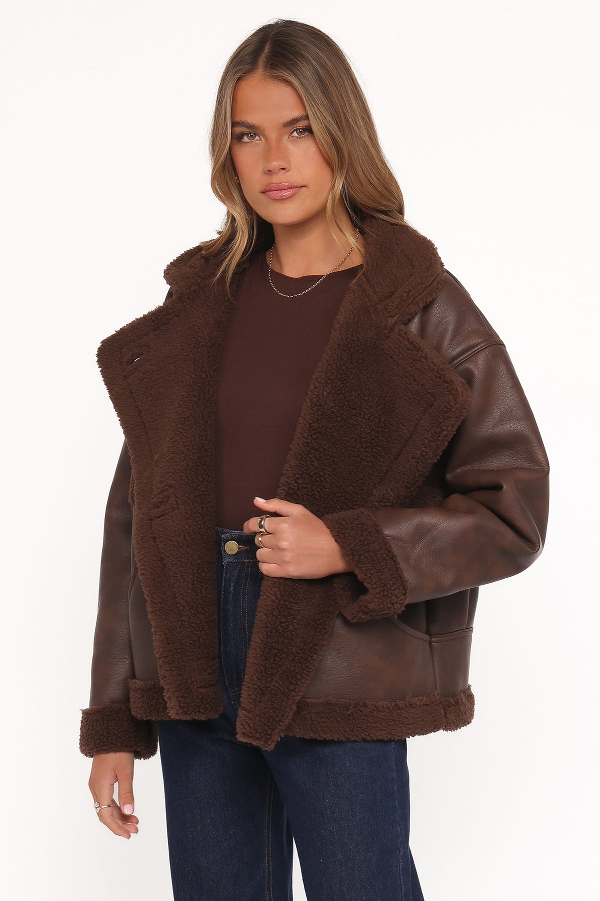 Sherpa Car Coat in Chocolate – view 4 of 8