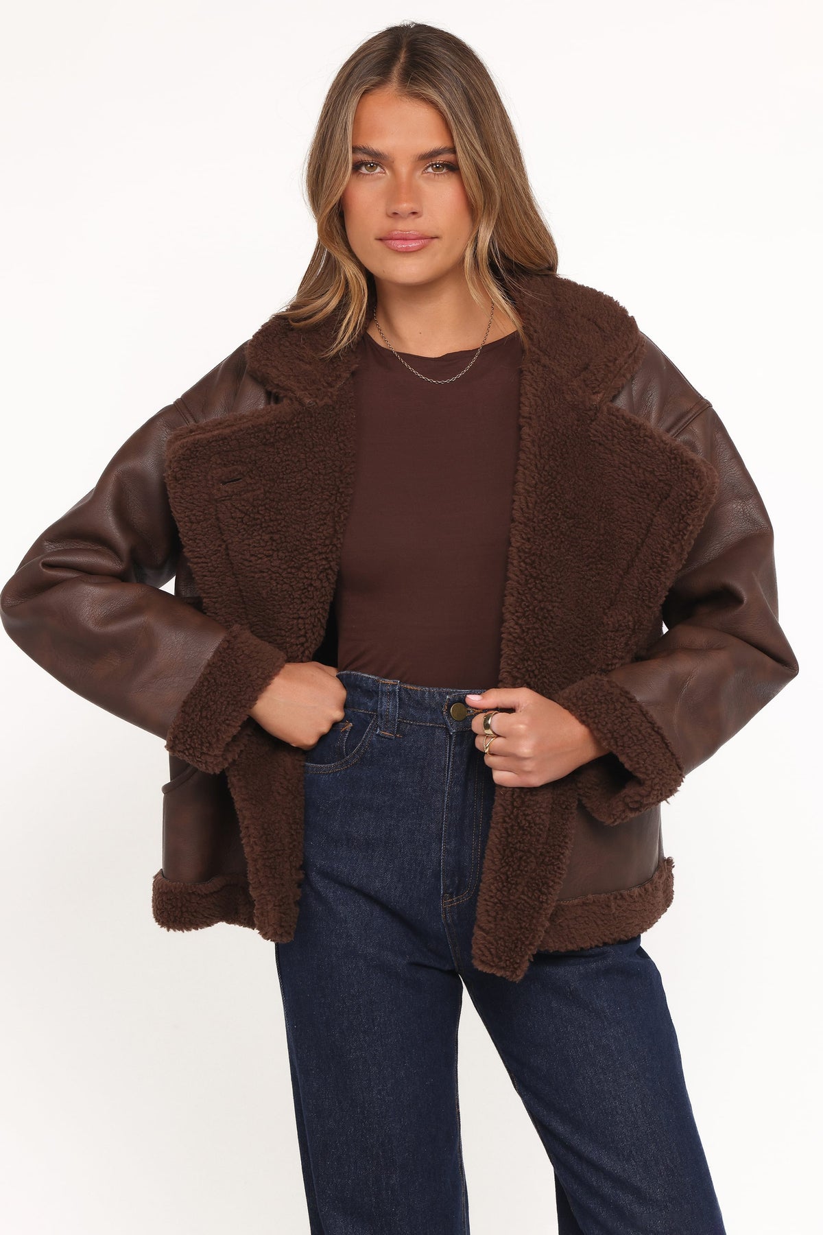 Sherpa Car Coat in Chocolate – view 2 of 8