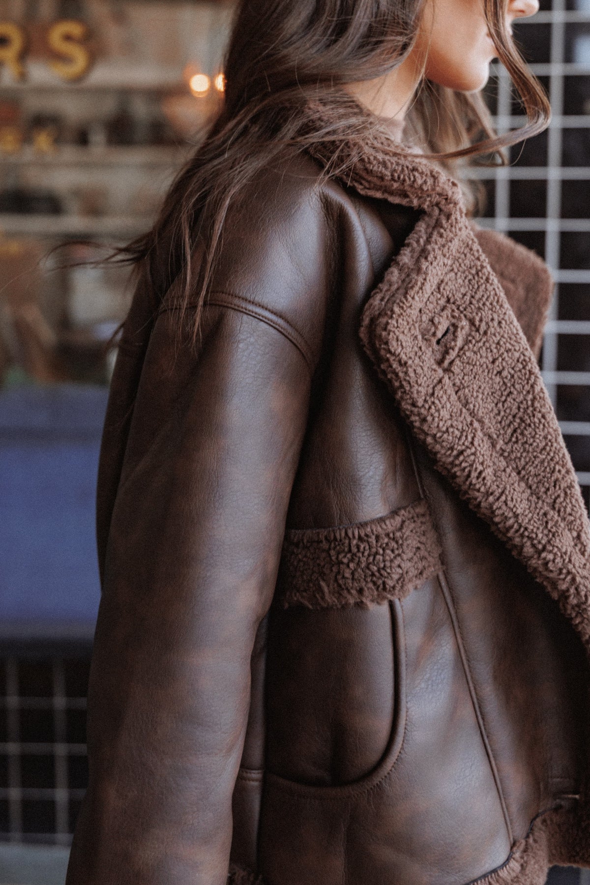 Sherpa Car Coat in Chocolate – view 8 of 8