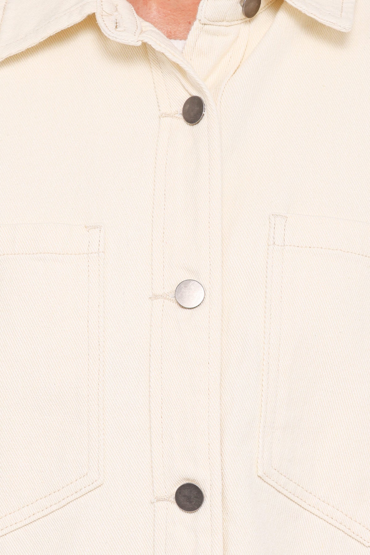 Toto Denim Shacket in Ivory – view 6 of 7