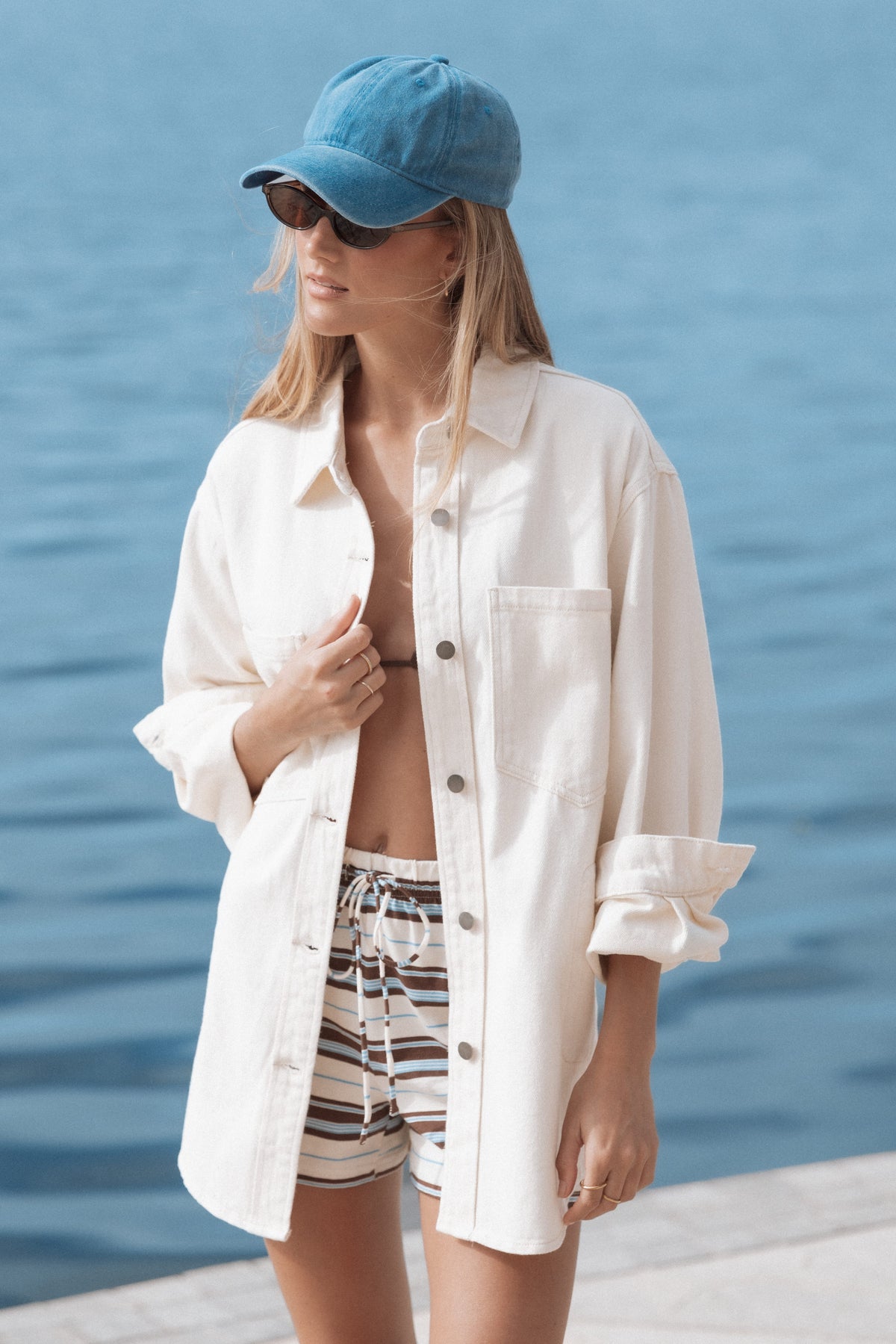 Toto Denim Shacket in Ivory – view 1 of 7