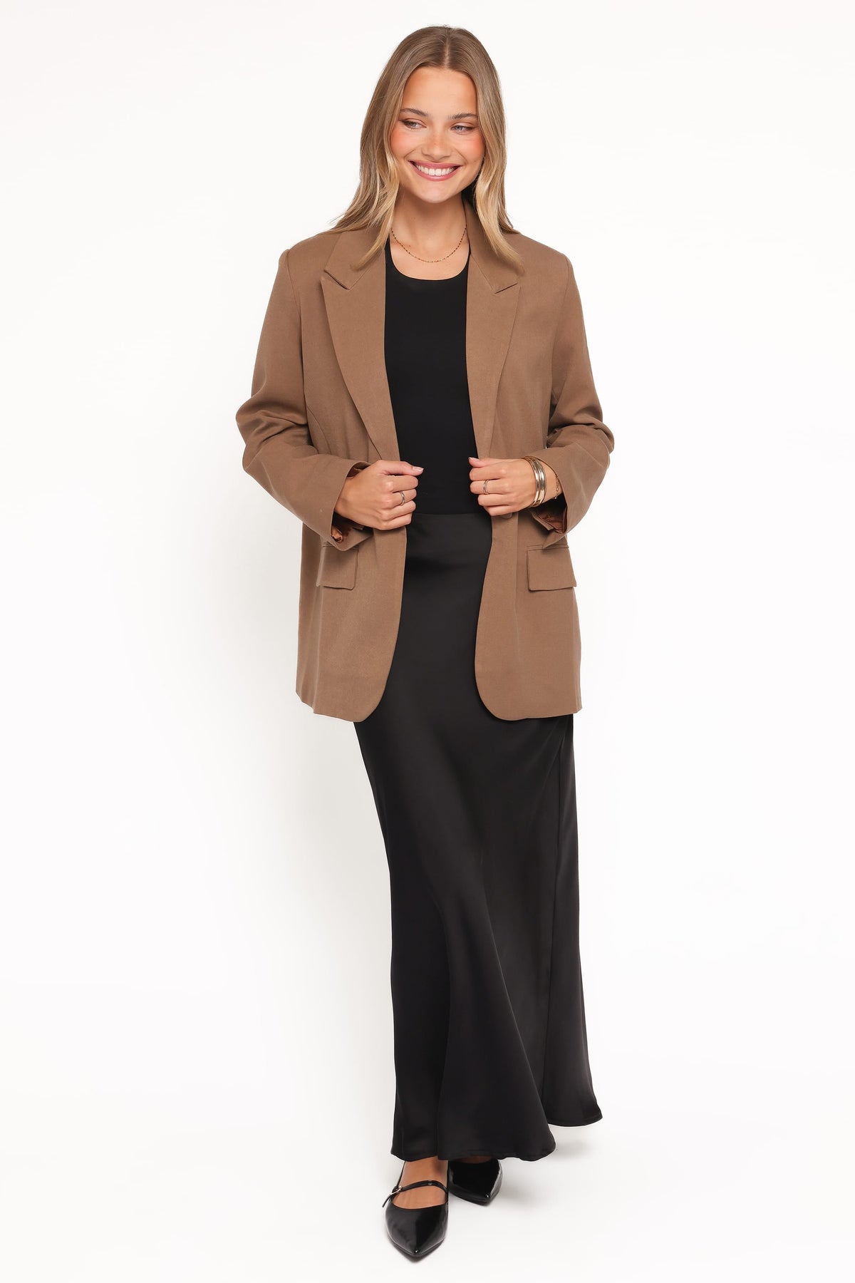 Tove Tie Back Blazer in Tan – view 2 of 6