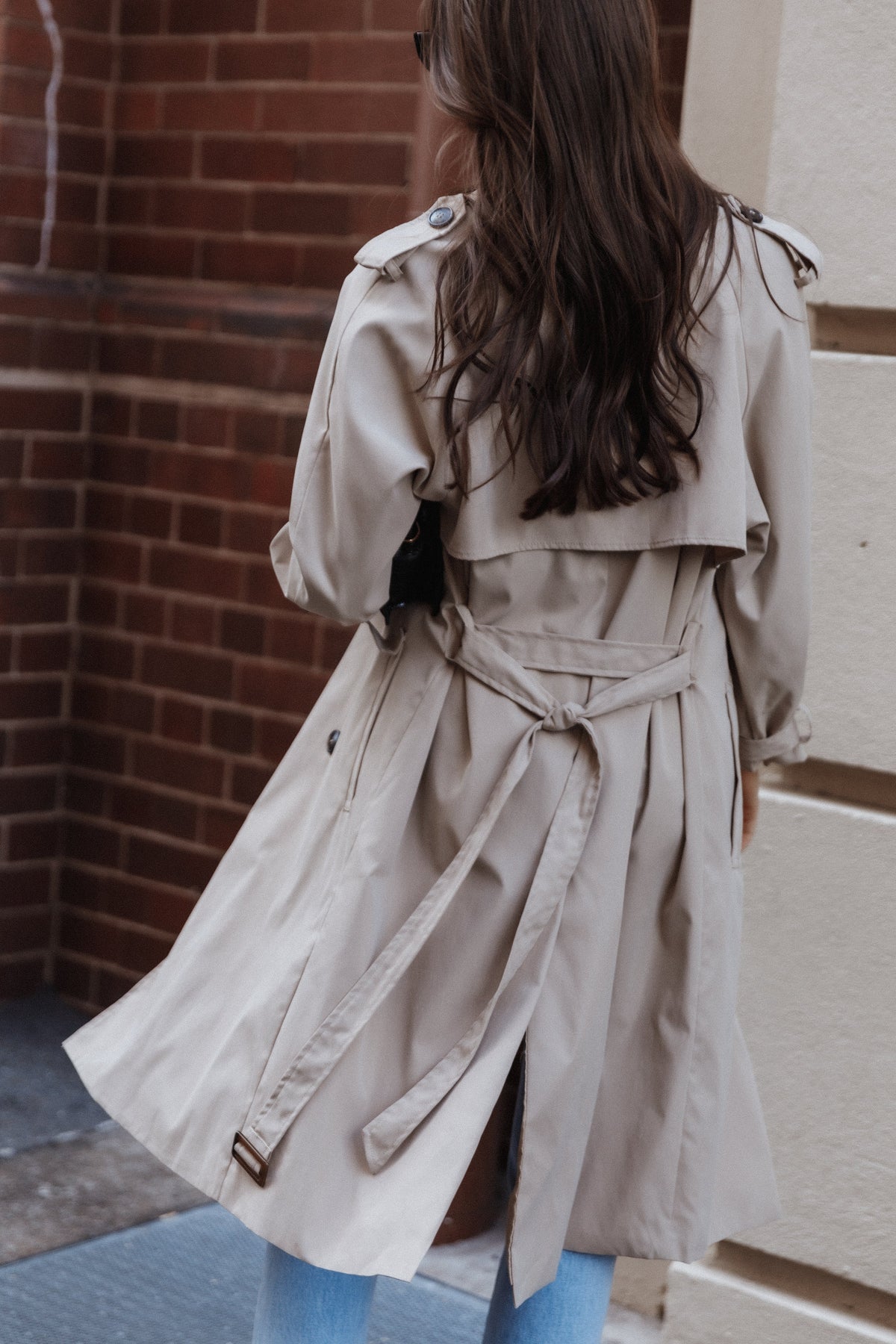 Trina Button Front Trench Coat in Beige – view 2 of 13