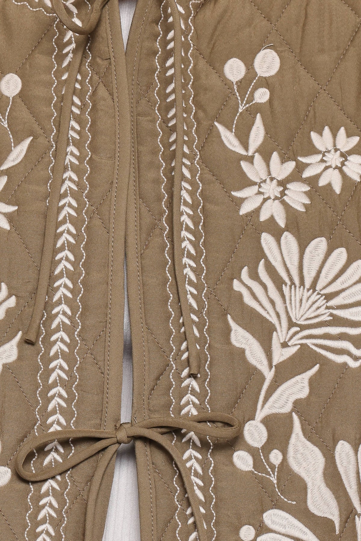 Vako Quilted Embroidered Jacket in Olive – view 7 of 7