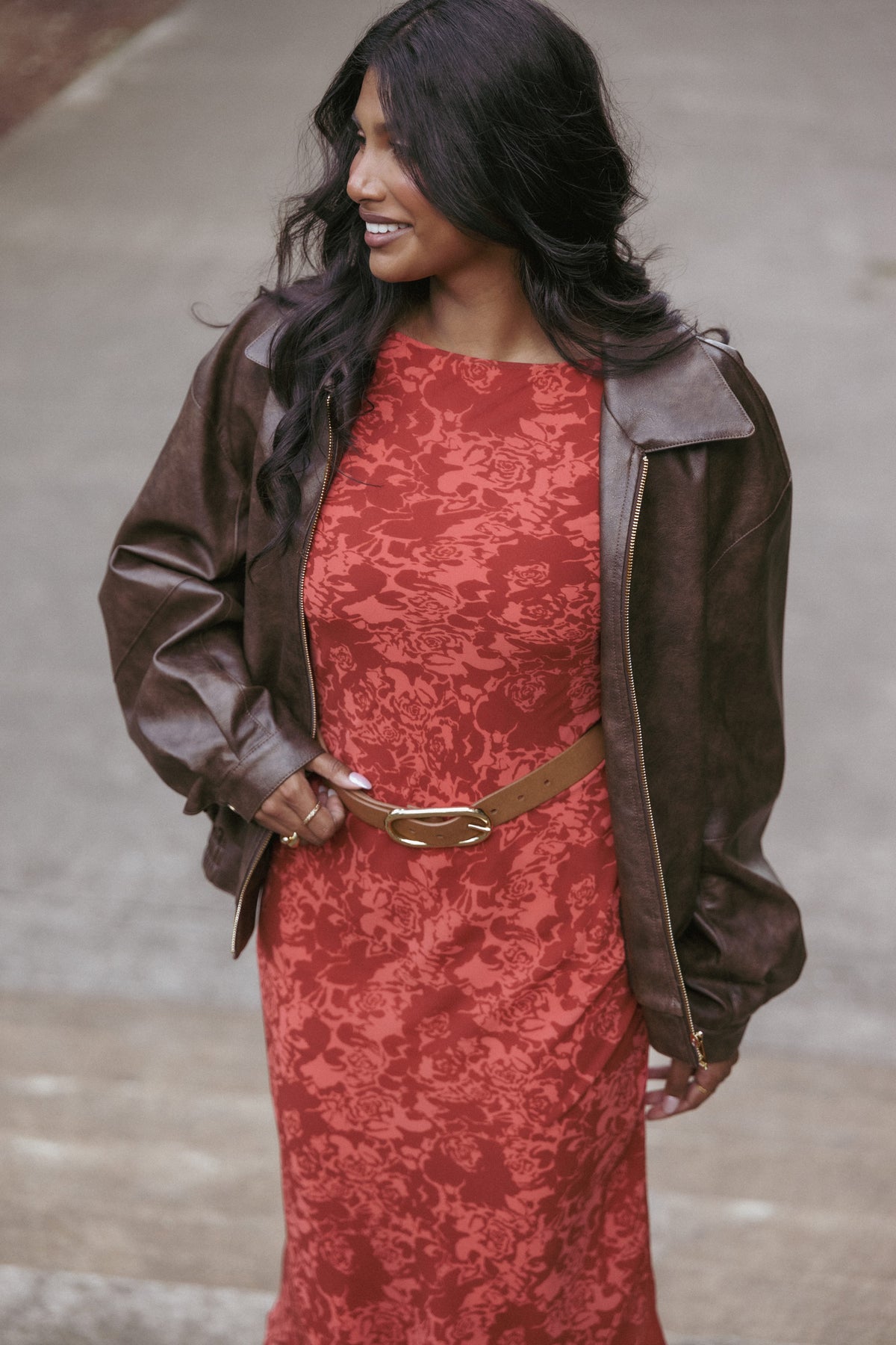 Zoe Bomber Jacket in Brown – view 1 of 7