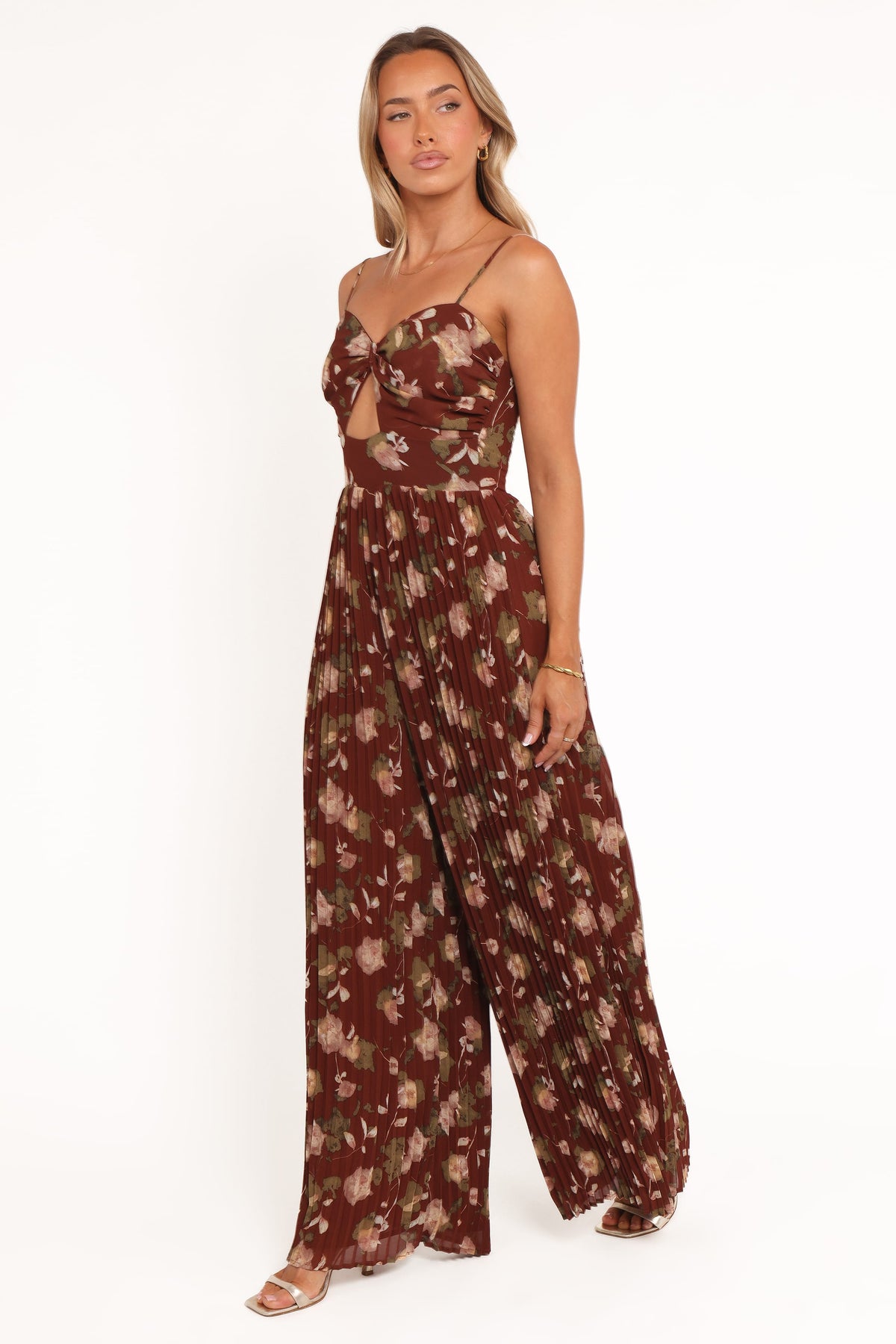 Alice Wide Leg Jumpsuit in Brown Floral – view 3 of 8