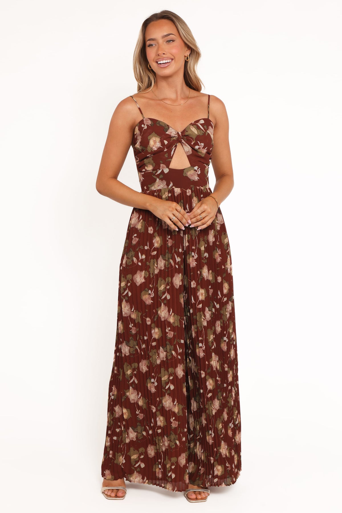 Alice Wide Leg Jumpsuit in Brown Floral – view 2 of 8