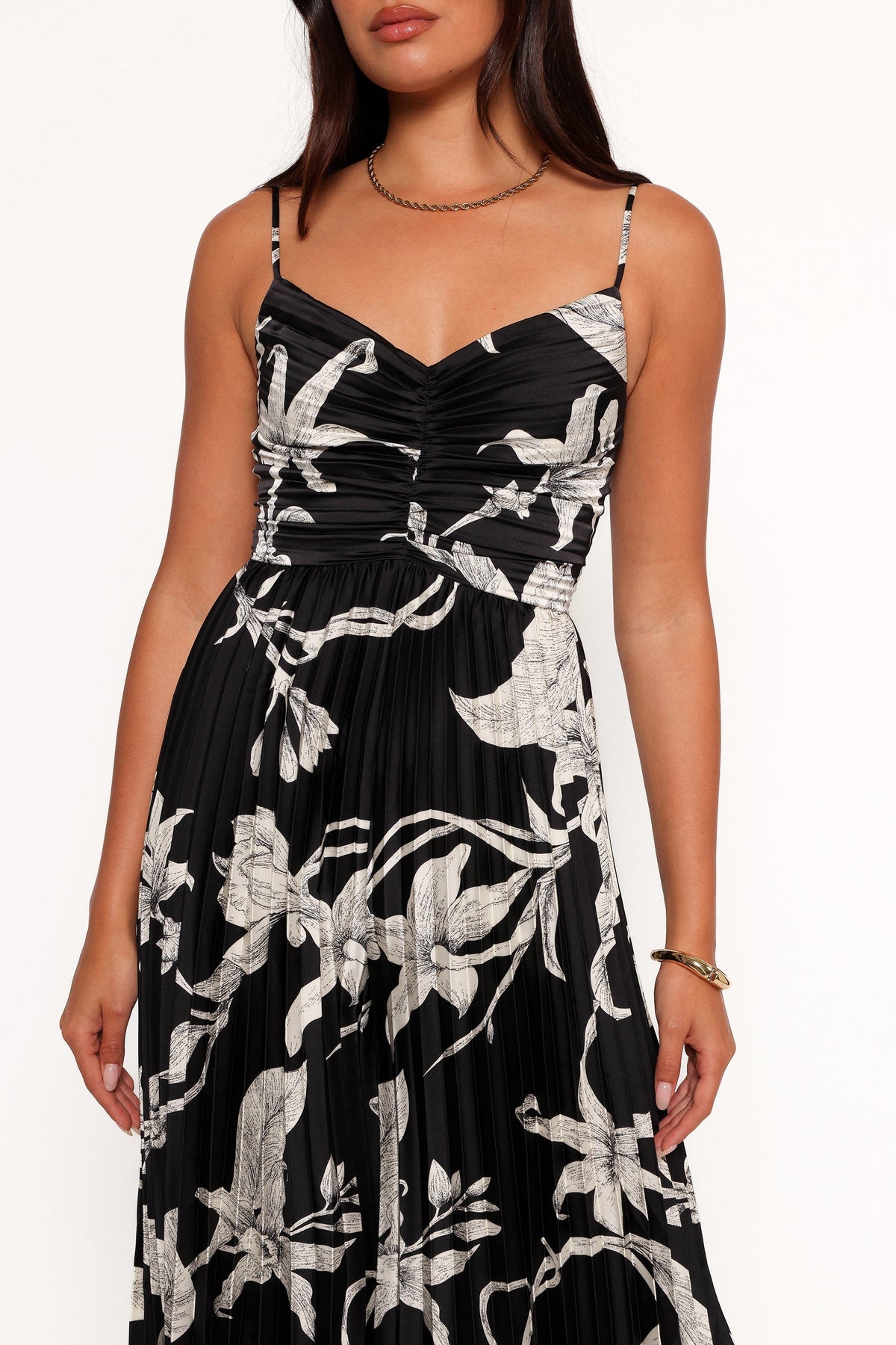Angelique Pleated Jumpsuit in Black Floral – view 4 of 8