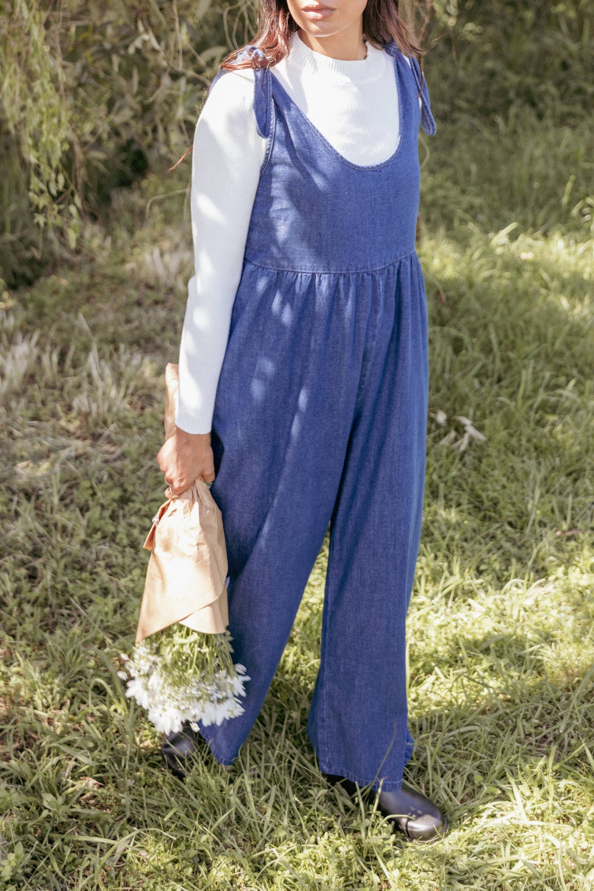 Ayla Chambray Jumpsuit in Denim – view 1 of 7