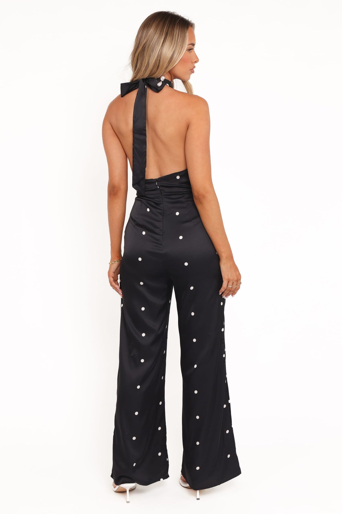 Bentley Halterneck Jumpsuit in Black Polka Dot – view 5 of 7