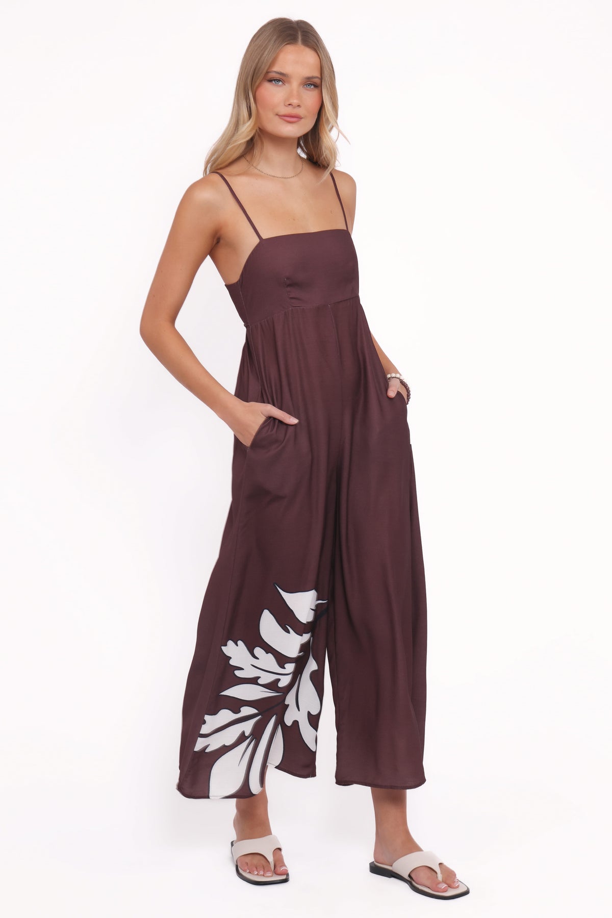 Delfina Jumpsuit in Brown Palm – view 3 of 7