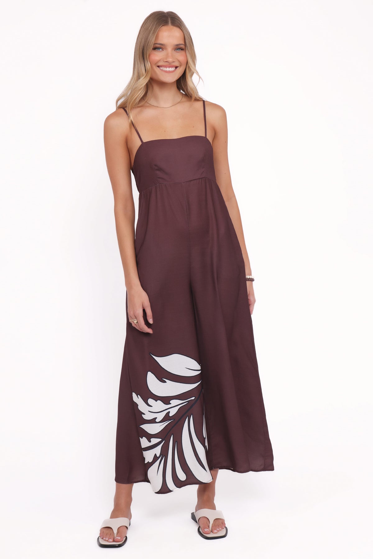 Delfina Jumpsuit in Brown Palm – view 1 of 7