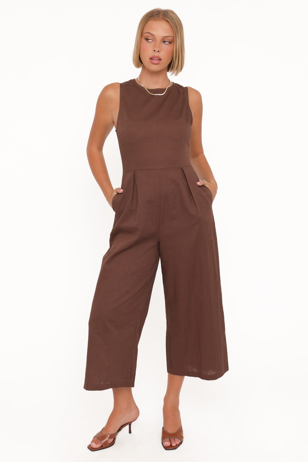 Ester Jumpsuit in Chocolate – view 1 of 5