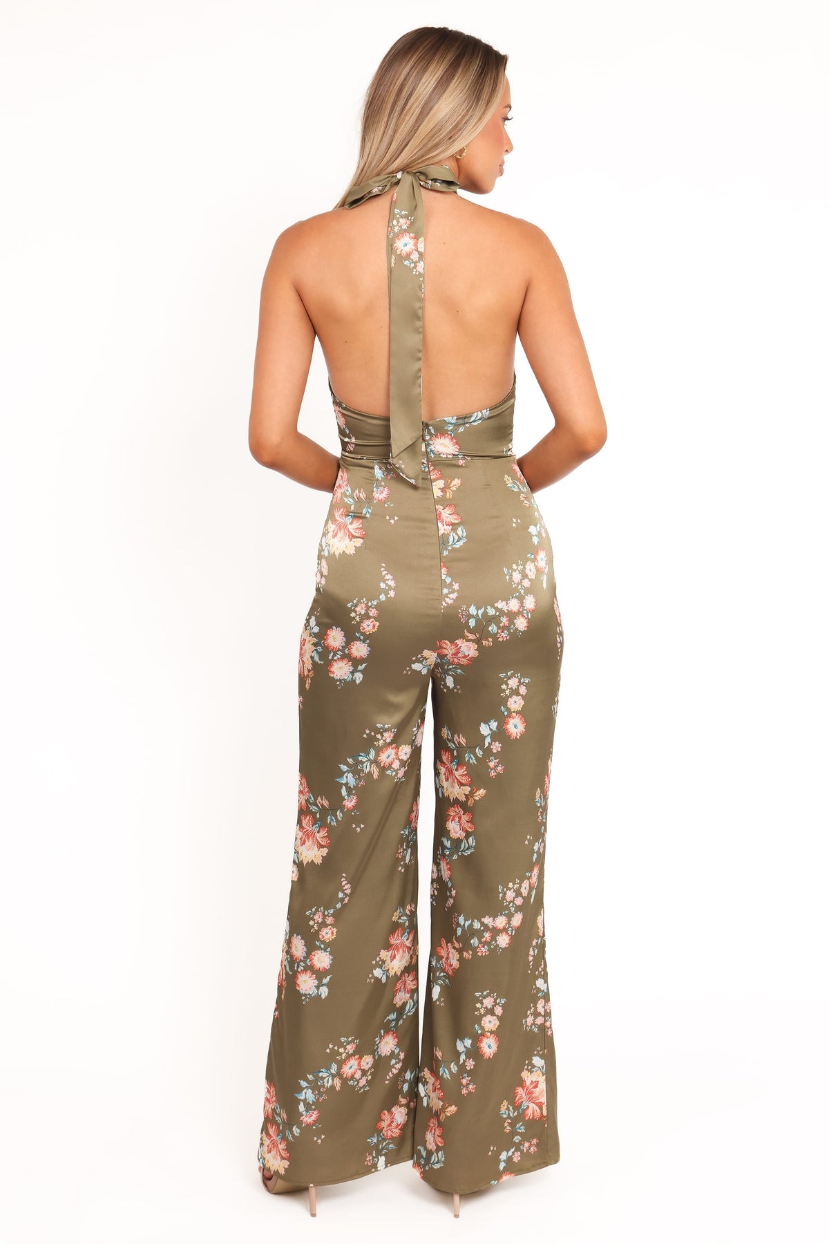 Holly Halterneck Jumpsuit in Olive Floral – view 5 of 7
