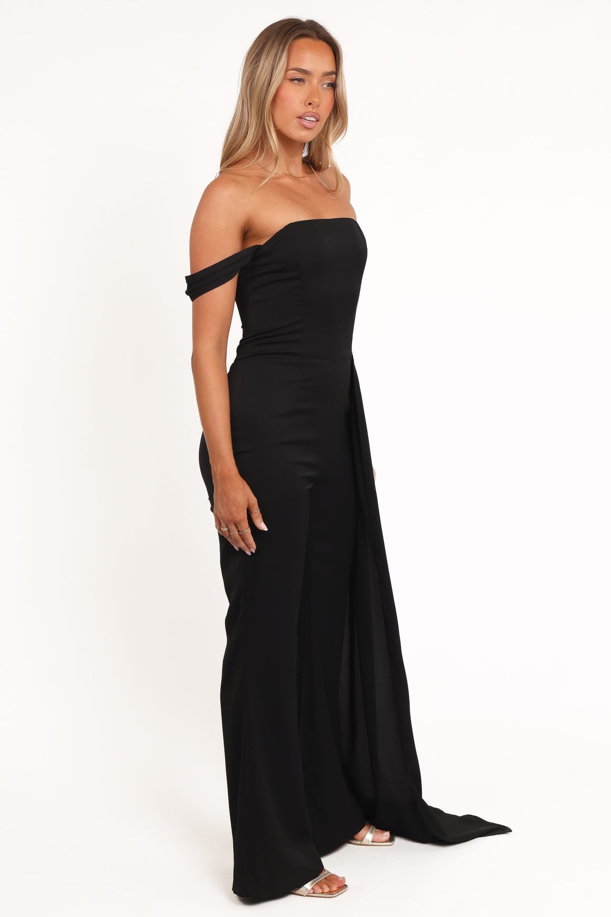 Jenny Off Shoulder Jumpsuit in Black – view 5 of 8
