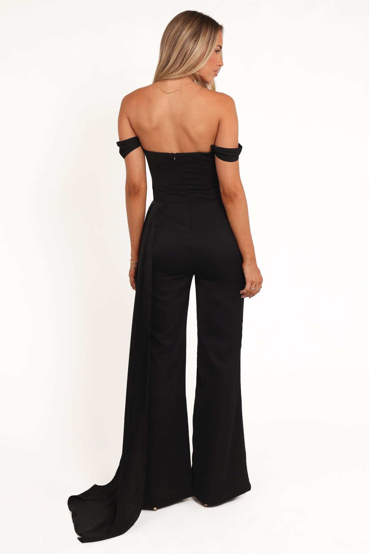 Jenny Off Shoulder Jumpsuit in Black – view 4 of 8