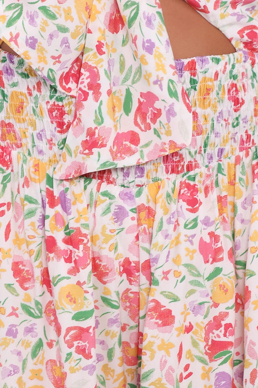 Jessie Tie Front Romper in Multi – view 6 of 6