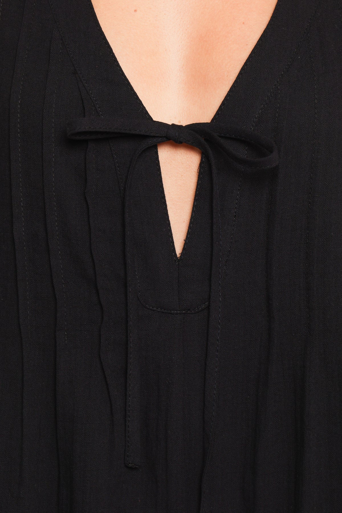 Kallie Tie Front Romper in Black – view 8 of 8