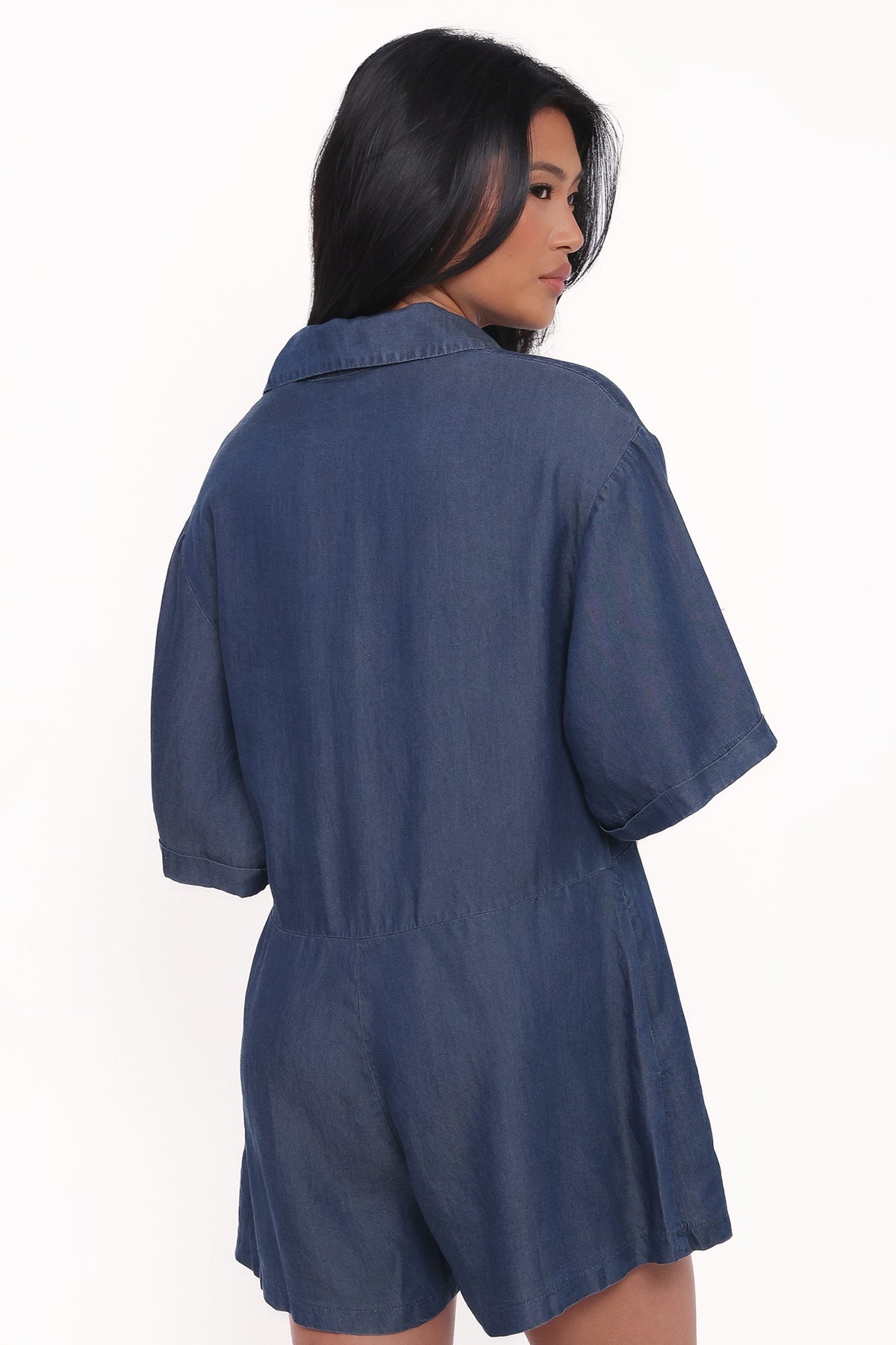 Kiya Denim Romper in Dark Denim – view 5 of 7