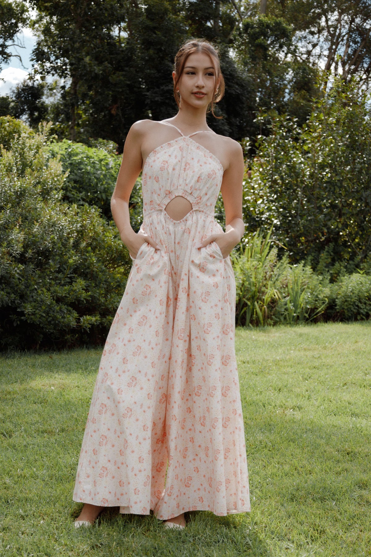 Madeira Jumpsuit in Peach Ditsy Floral – view 7 of 7