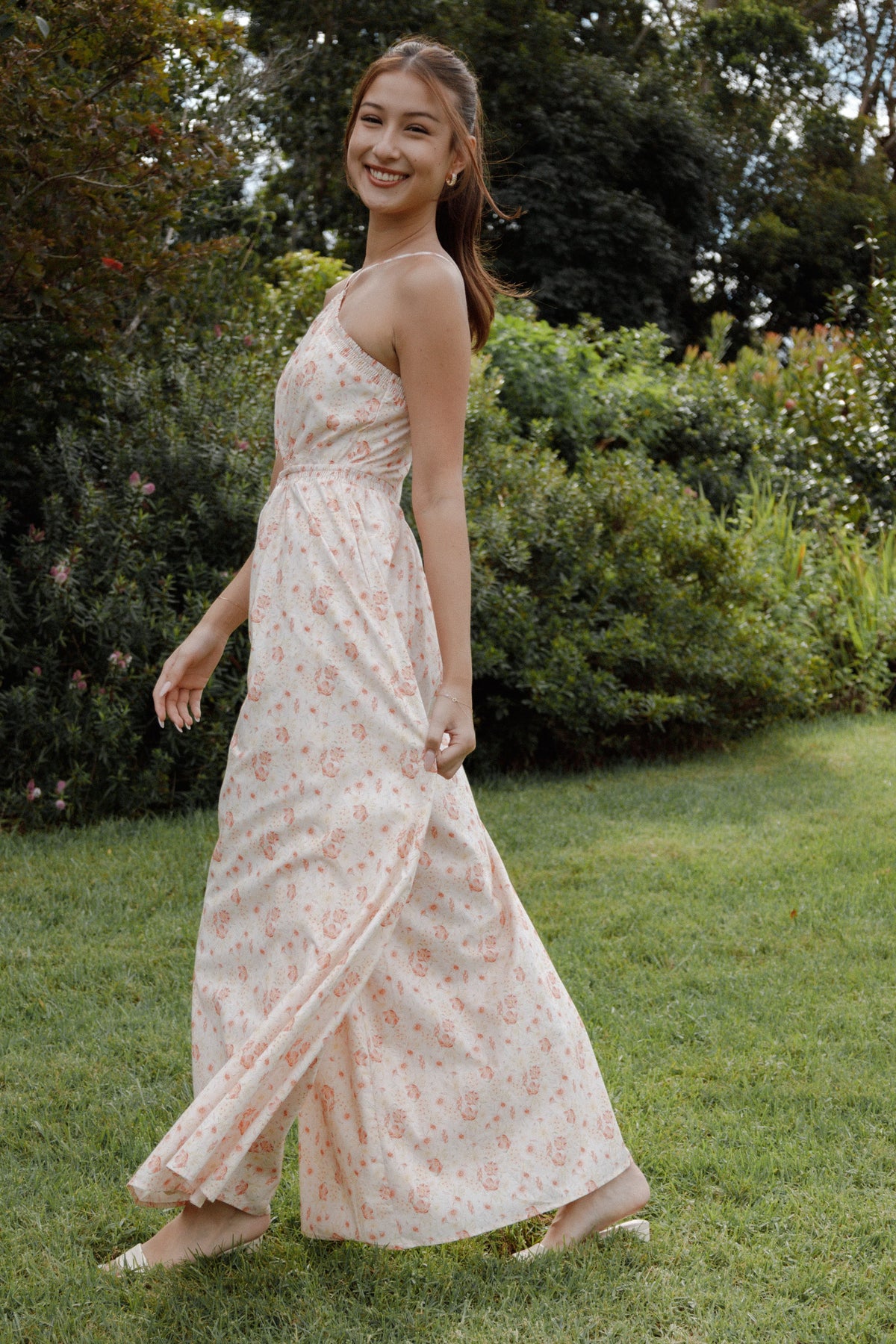 Madeira Jumpsuit in Peach Ditsy Floral – view 1 of 7