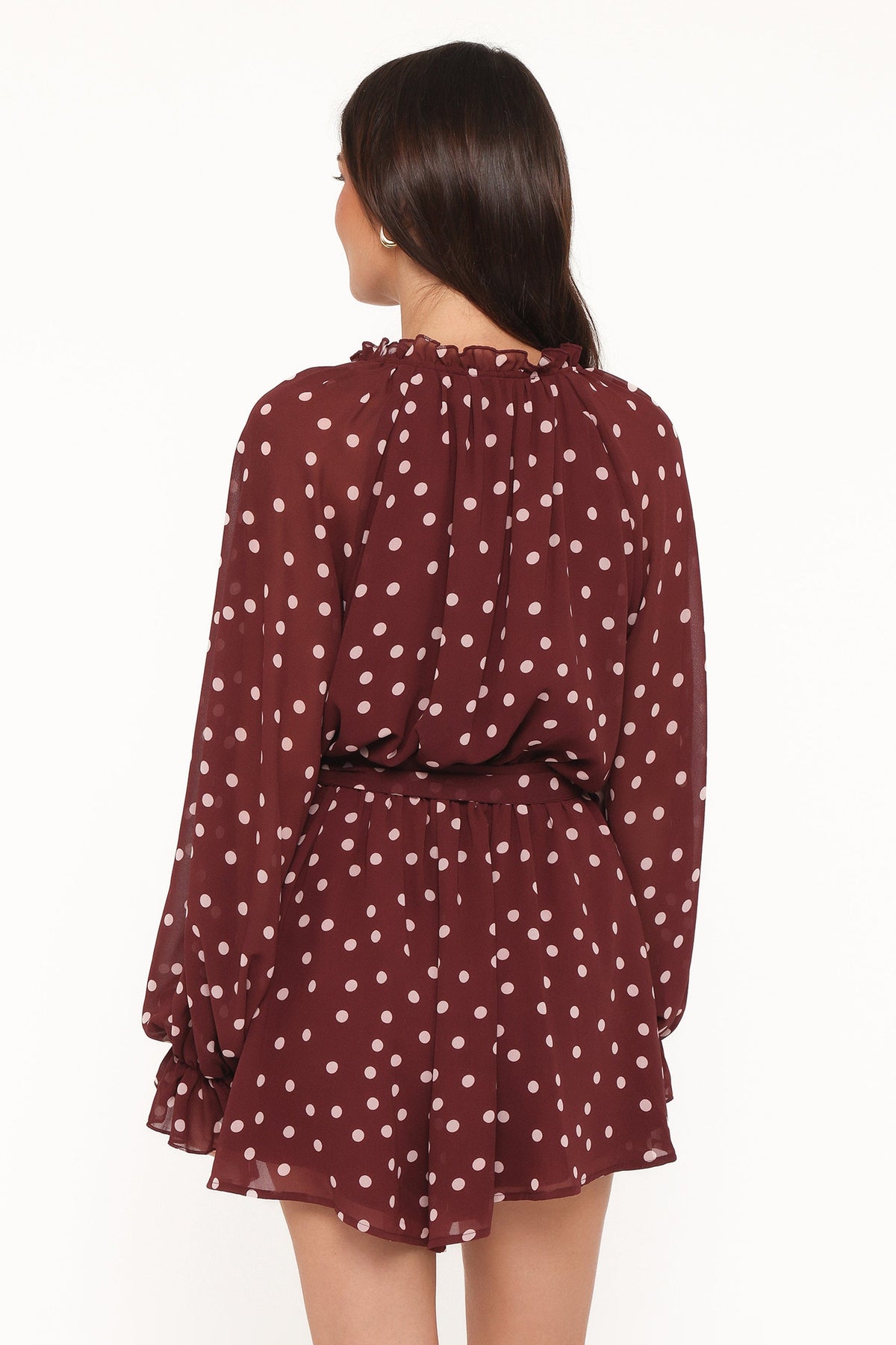 Michelle Romper in Burgundy Polka Dot – view 4 of 6